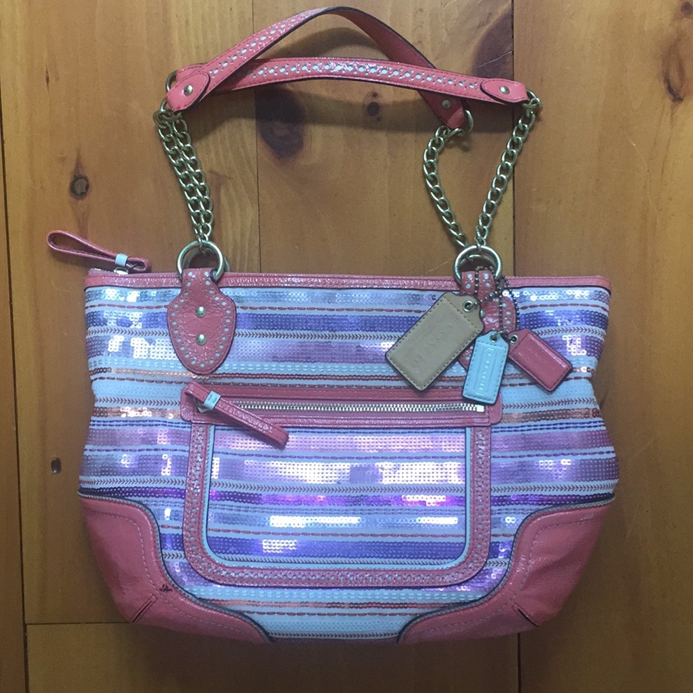 COACH Poppy Sequin Chain Purse Style #23843